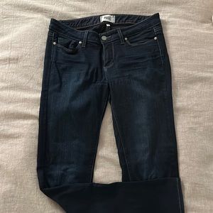 Paige Skyline Skinny jeans in dark blue wash. Size 28.
